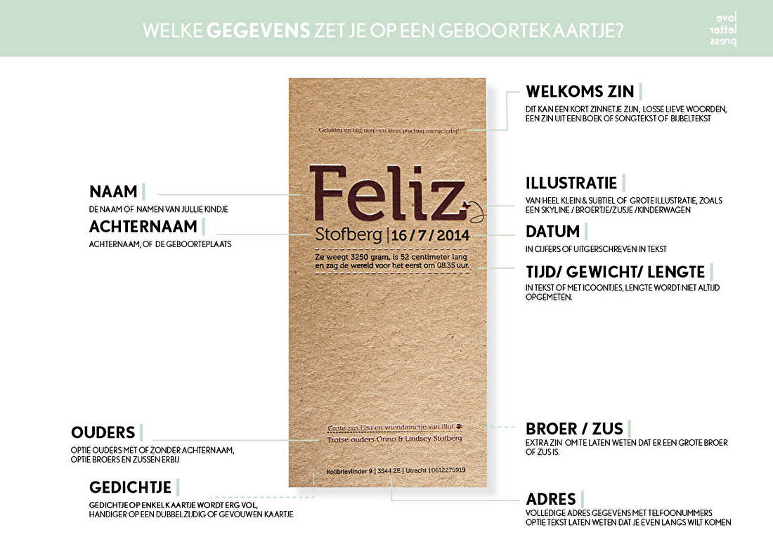 Wat zet je op een geboortekaartje?